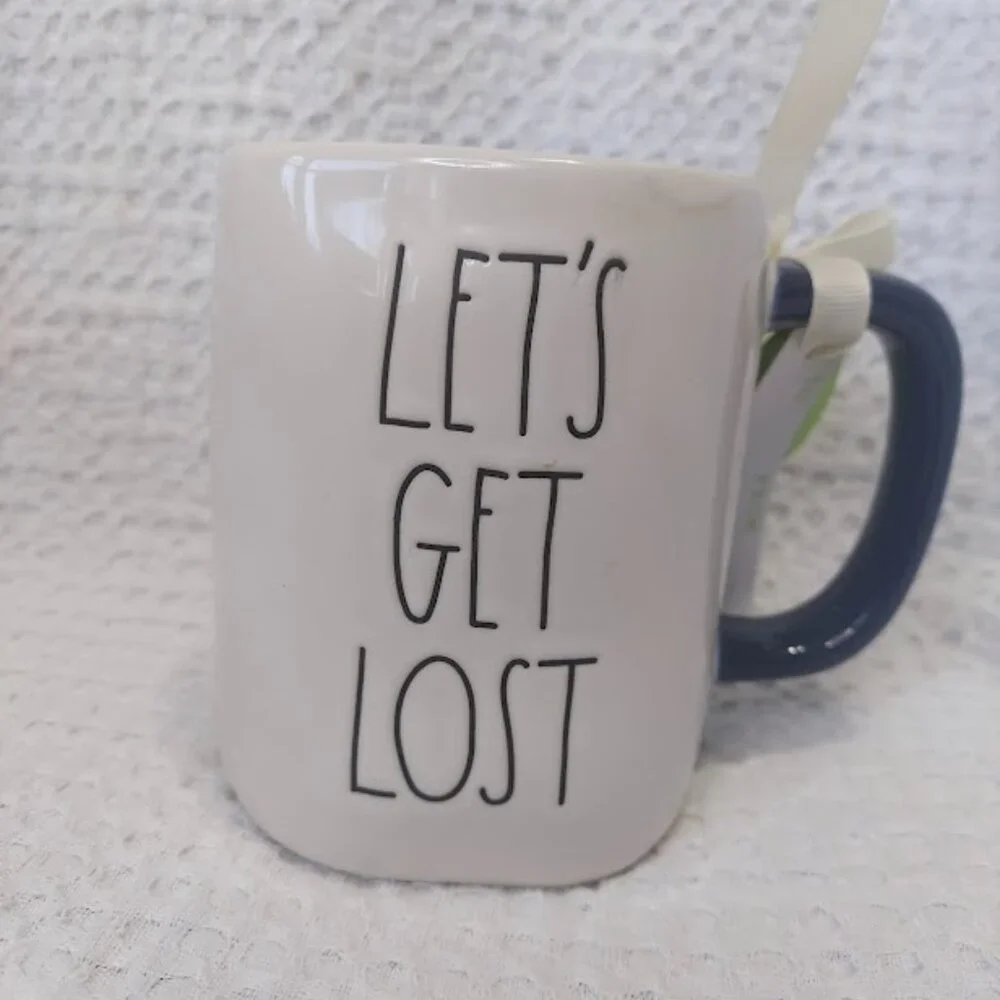 Rae Dunn Artisan Collection Ceramic Mug Lets Get Lost 20 Oz Coffee Cup NEW‎